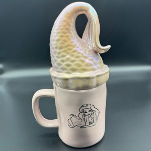 Disney Rae Dunn Ariel Little Mermaid Mug with Topper Decoration Collectible